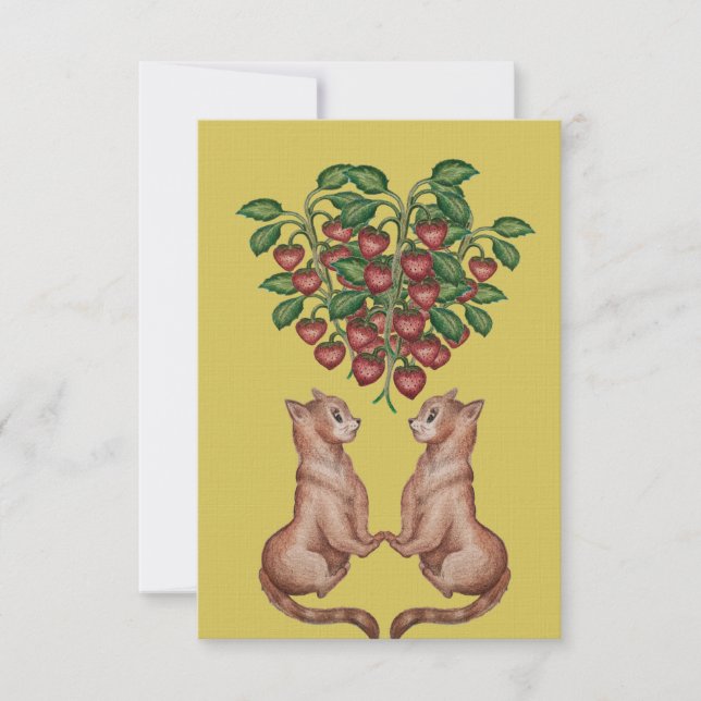 Convites amor y frutillas (Frente)