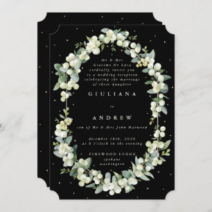 Convites Amorango Negra+Eucalyptus apenas Recepção de casam