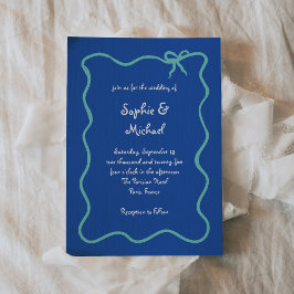 Convites Amour | Casamento Arco francês branco-azul e branc