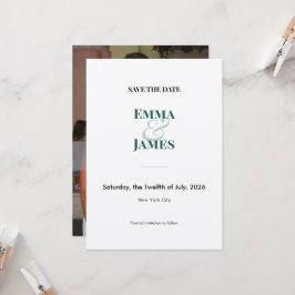 Convites Ampersanda Esmeralda Foto Salve o Dia | Casamento