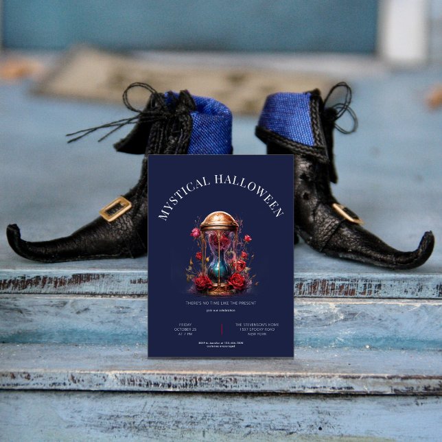 Convites ampulheta de ouro com rosas, simples e modernos (Criador carregado)