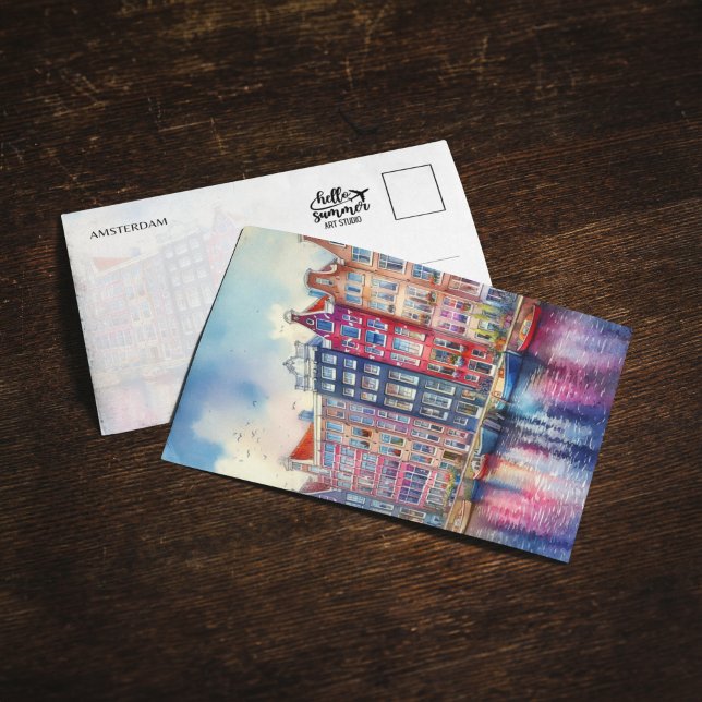Convites Amsterdam Netherlands Watercolor (Criador carregado)