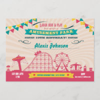 Amusement Park Funfair Carnival Birthday Convide