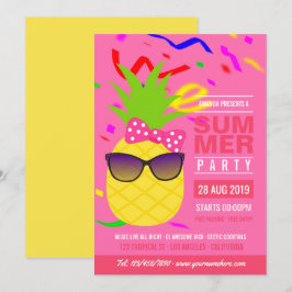 Convites Ananás de Aniversário de Verão