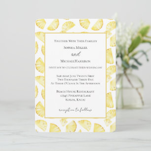 Convites Ananases Amarelos Tropicais Casamento  