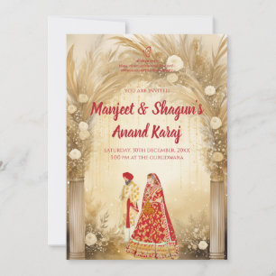 Convites Anand Karaj Cartões de casamento digitais