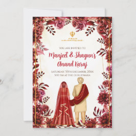 Convites Anand Karaj Cartões de casamento digitais