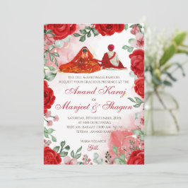 Convites Anand Karaj & cartões de casamento Sikh