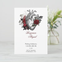 Anatomia moderna minimalista, coração gótica flora