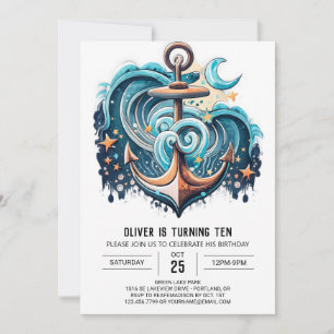 Convites Anchor digital Boho Chic Birthday
