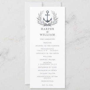 Convites Anchor Herald, programa de casamento