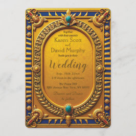 Convites Ancient Egyptian Gold Wedding Invitation