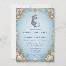 âncora de cavalo-marinho tema praia casamento