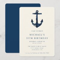 Âncora Náutica Azul Marinho 35.a Festa de aniversá