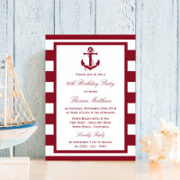 Ancoragem Náutica Vermelha Stripes Praia Aniversár