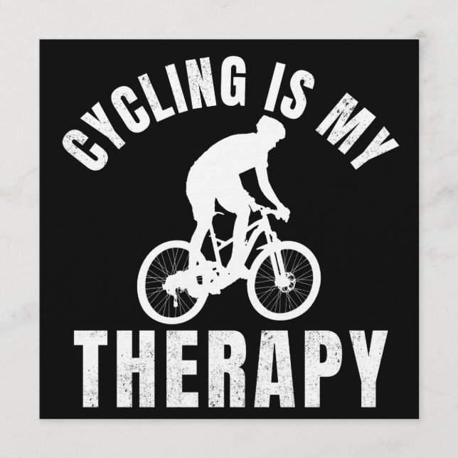 Convites andar de bicicleta é minha terapia presente engraç (Frente)
