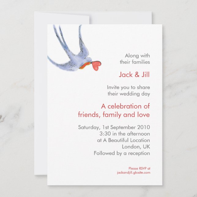 Convites Andorinhas 5x7 (Frente)