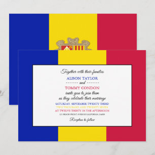 Convites Andorran Flag, Flag of Andorra Wedding