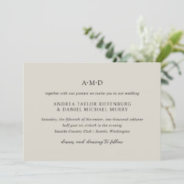 Convites Andrea Beige Elegant Wedding