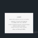 Convites Andrea Black White Elegant Wedding<br><div class="desc">O convite tradicional para casamento de sírios com um layout minimalista com seu monograma no topo junto com uma combinação de uma fonte serif clássica e um roteiro elegante. O tema de cores é preto e branco e pode ser alterado para qualquer cor que você escolher na ferramenta de edição...</div>