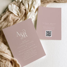 ANDREA Blush Pink QR Code Classic Elegant Wedding