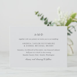 Convites Andrea Cinza Elegant Wedding