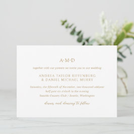 Convites Andrea Dourado Casamento Elegante