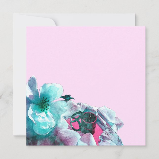 Convites Anéis com pétalas de rosa branca (Frente)