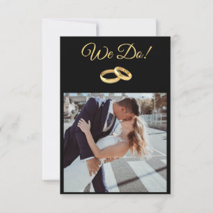 Convites Anéis de Casamento Negros e Dourados-