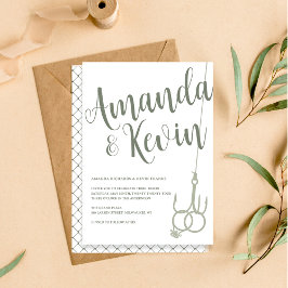 Convites Anéis De Casamento Simples De Pesca Sage Moss Gree