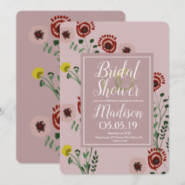 Convites Anéis de Folha Vintage com Floral Embutido para Ch