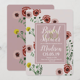 Convites Anéis de Folha Vintage com Flores Embutidas para C