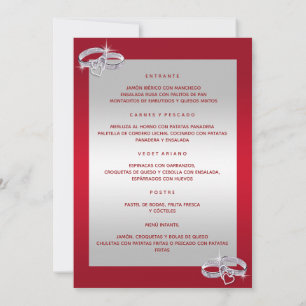 Convites Anéis De Noiva, De Prata E Vermelho Menu