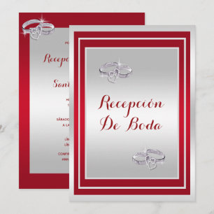Convites Anéis De Noiva, De Prata E Vermelho Recepção De Ca