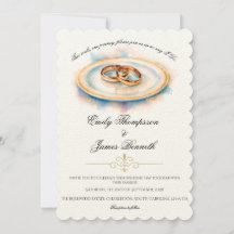 Anéis de Noiva de Rosa Dourada Aquarela Elegante