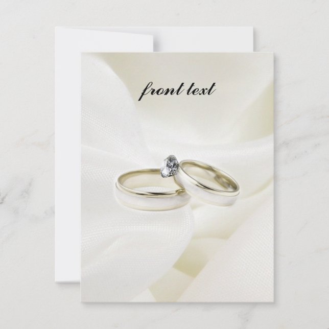 Convites Anéis de Noivado / Casamento em Seda (Frente)