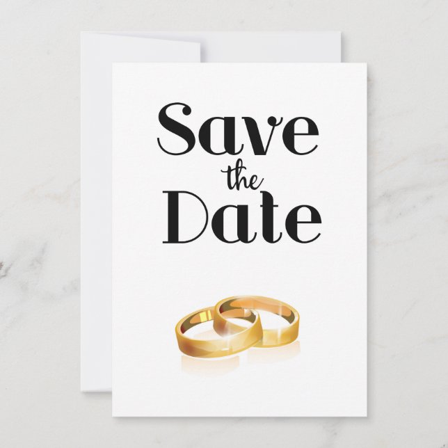Convites Anéis de Noivado Save the Date (Verso)