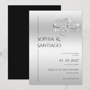 Convites Anéis Decorativos Românticos Casamento Espanhol