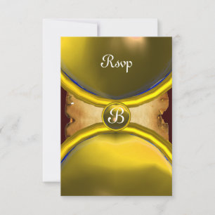 Convites ANÉIS MÁGICOS, amarelo da gema do rsvp do