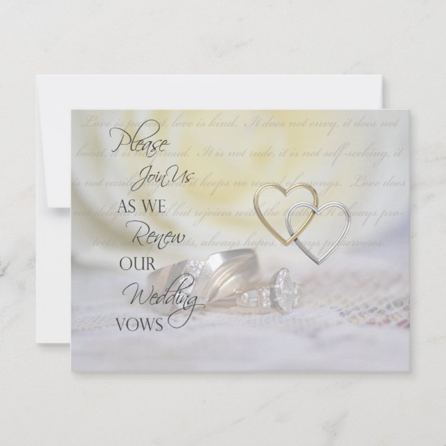 Convites Anéis Vow Renewation Invitation (Frente)