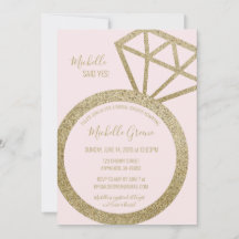 Anel brilhante, rosa e Dourado - Ela Disse Sim!