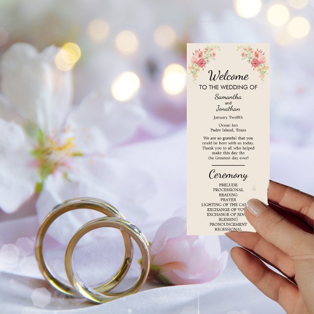 Convites Anel de Aquarela de Flores no bege (Criador carregado)