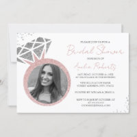 Anel de Brilho de Foto em Rose Gold para Chá de No