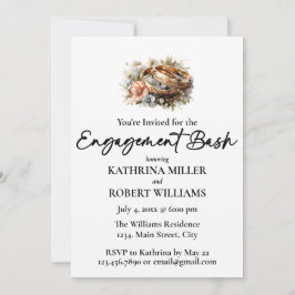 Convites Anel de Casamento Encantado, Noivado Bash