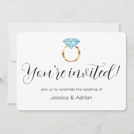 Convites Anel de Diamante Azul Bebê Casamento