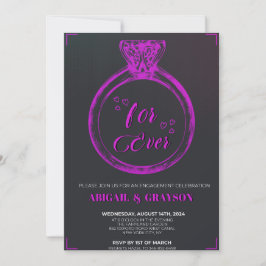 Convites Anel de Diamante Roxo Iluminando Para Sempre O Amo