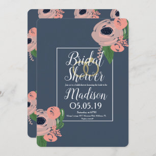 Convites Anel de folhas de ouro rosa rosa-rosa sofisticado