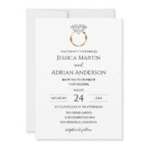 Anel de Noiva Diamante Branco Moderno