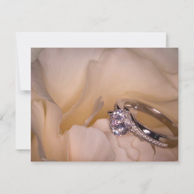 Convites Anel de Noivado 3292 no Cravo Branco (Frente)