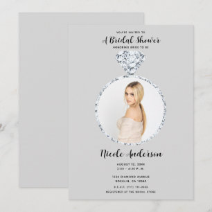 Convites Anel de Noivado e Casamento Grey Diamond Presente 